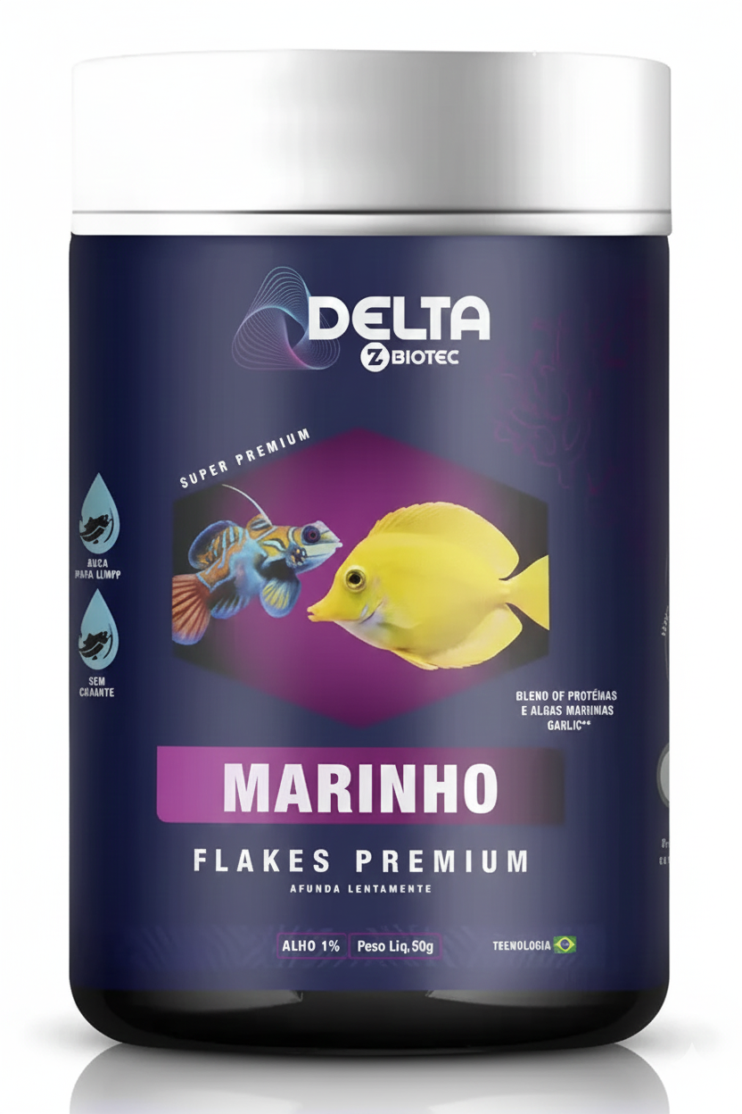 Ração Delta Fish Marinho Flakes